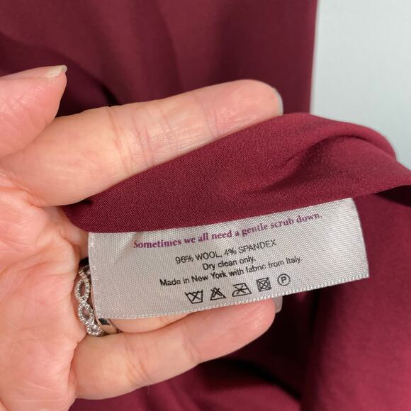 MM LaFleur Women Burgundy Red Sleeveless Wool Toi Dress Size 6 - Picture 5 of 6